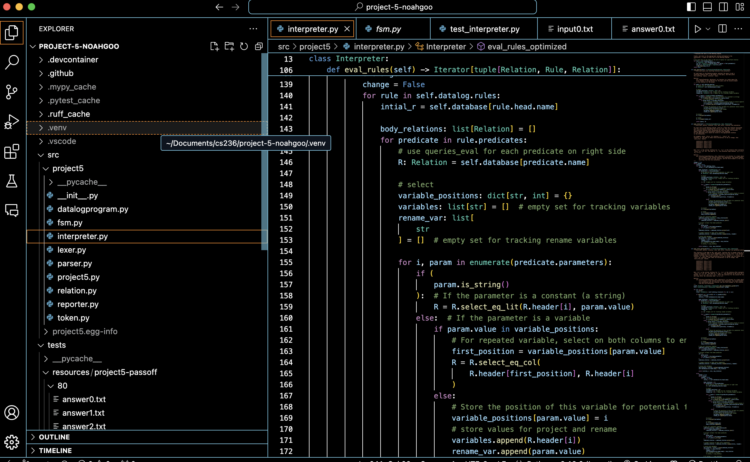 Datalog Interpreter Project